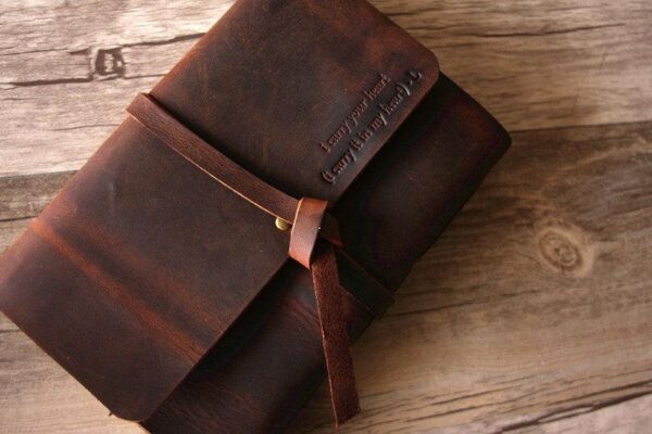 Dark Brown Blank Leather Notebook - Image 3