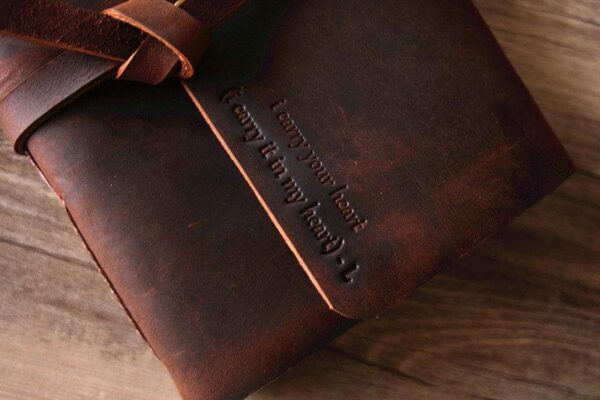 Dark Brown Blank Leather Notebook - Image 4