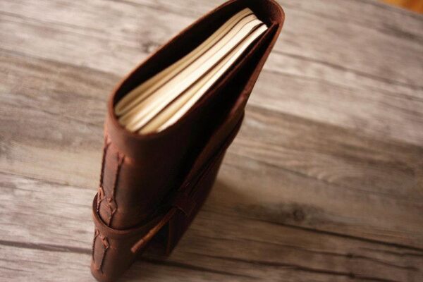 Dark Brown Blank Leather Notebook - Image 5