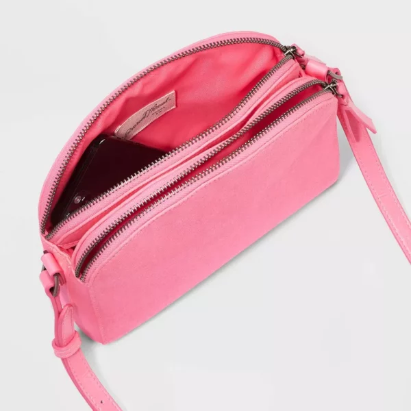 Triple Compartment Crossbody Bag pink - Image 4