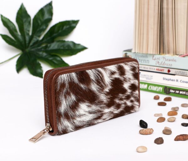 New style Real Cowhide Wallet, Real Leather Hair ON, Western Women Wallets. - Image 2