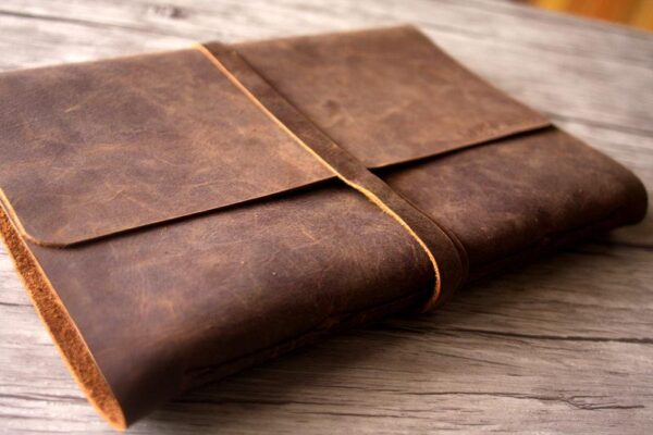 Personalized Dsitressed Leather Photo Albums 8X10 Memory Book - Image 2