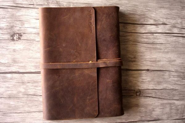 Personalized Dsitressed Leather Photo Albums 8X10 Memory Book - Image 6