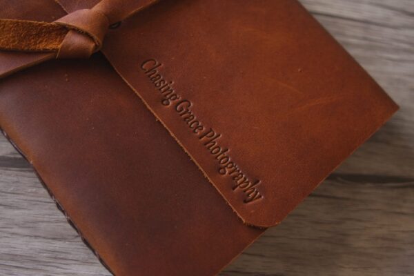 Leather Guest Sign in Book Personalized - Image 3