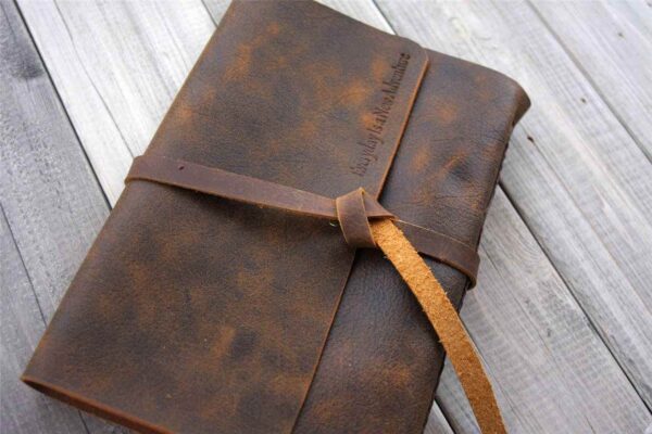 Brown Leather Bound Sketchbook - Image 5