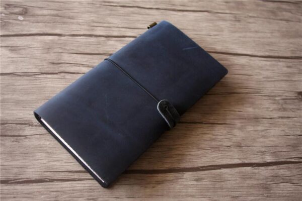 Personalized Leather Traveler's Notebook Blue