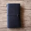 Personalized Leather Traveler's Notebook Blue - Image 3