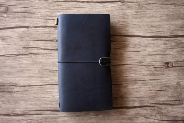 Personalized Leather Traveler's Notebook Blue - Image 3