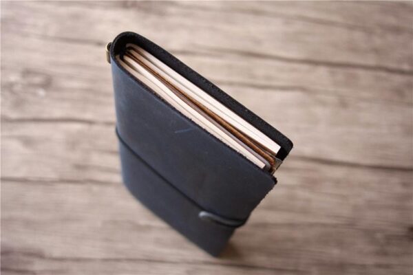 Personalized Leather Traveler's Notebook Blue - Image 5