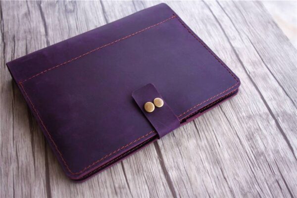 Personalized Refillable Purple Leather 6 Ring Binders Notebook - Image 2