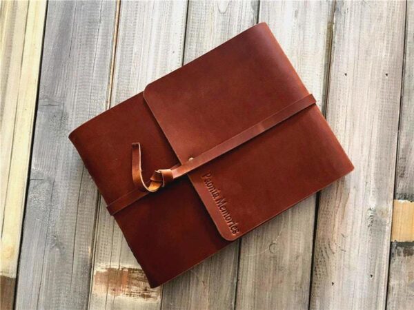 Handmade Personalized Brown Leather Photo Album