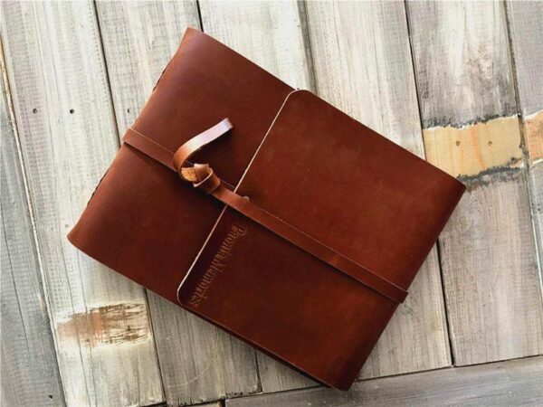 Handmade Personalized Brown Leather Photo Album - Image 6