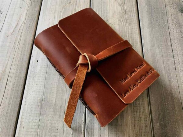 Personalized Saddle Small Leather Journal - Image 4