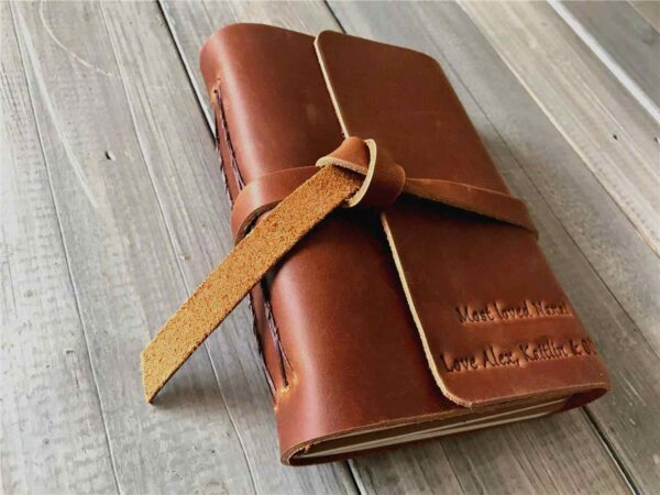 Personalized Saddle Small Leather Journal - Image 6