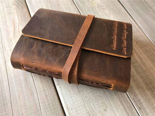 Personalized Leather Pocket Notebook - Image 3