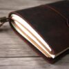 Personalized Rustic Leather Pocket Traveler's Notebook - Image 4