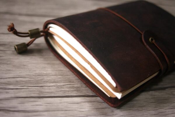 Personalized Rustic Leather Pocket Traveler's Notebook - Image 4