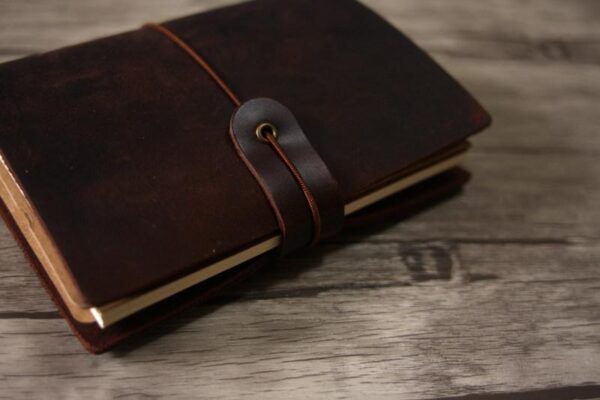 Personalized Rustic Leather Pocket Traveler's Notebook