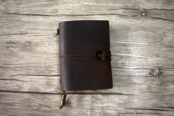 Personalized Rustic Leather Pocket Traveler's Notebook - Image 5