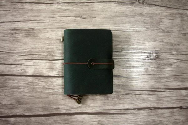 Green Leather Small Travelers Notebook - Image 3