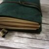 Green Leather Small Travelers Notebook - Image 3