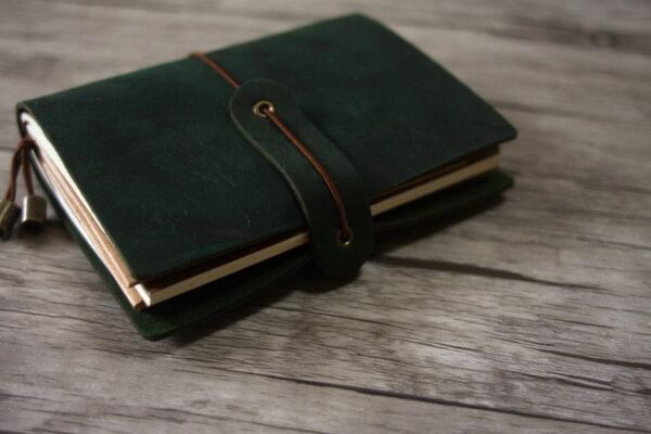 Green Leather Small Travelers Notebook - Image 5