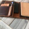 Personalized Leather Travel Refillable Journal Cover Holder - Image 2