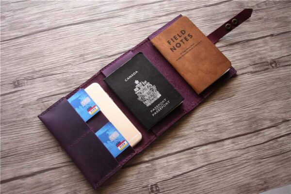 Custom Leather Travel Passport Wallet Holder