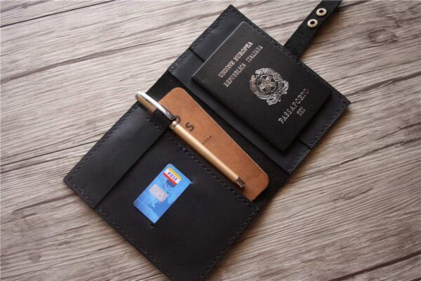 Personalized Leather Mens Passport Holder Case