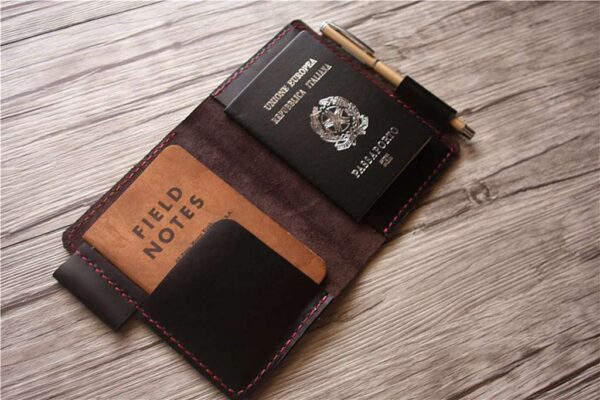 Designer Passport Case Leather Wallet