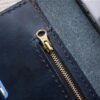 Zippered Leather Portfolio Distressed Blue - Image 4