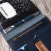 Zippered Leather Portfolio Distressed Blue - Image 5