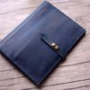 Zippered Leather Portfolio Distressed Blue - Image 6