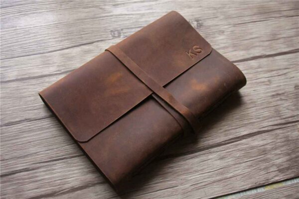 Brown Monogrammed Leather Journal - Image 6