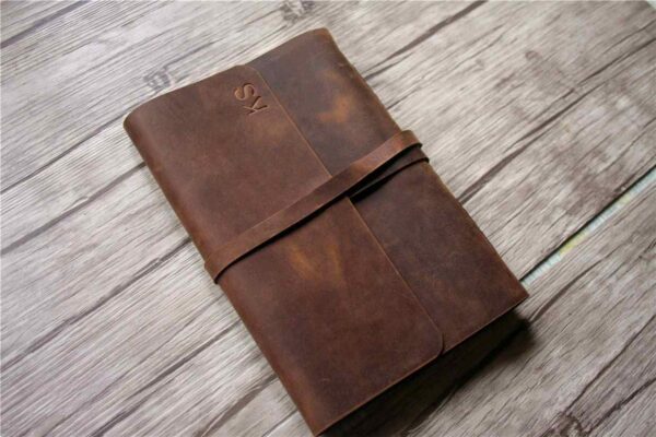 Brown Monogrammed Leather Journal - Image 3