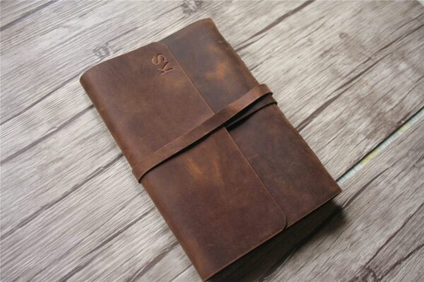 Vintage Personalized Leather School Years Memory Book - Image 3