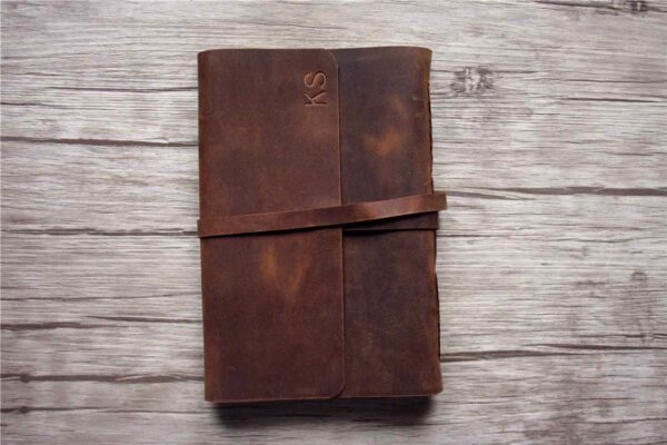 Brown Monogrammed Leather Journal - Image 2