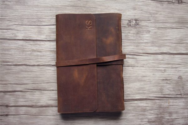 Vintage Personalized Leather School Years Memory Book - Image 4