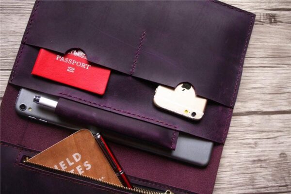 Purple Leather HP Laptop Case - Image 3