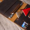 Personalized Zippered Leather Padfolio Distressed Brown - Image 4
