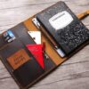Brown Leather iPad Pro 12.9 Cover Case with Pencil Holder Personalized