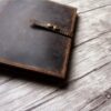 Personalized Zippered Leather Padfolio Distressed Brown - Image 6