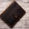 Personalized Zippered Leather Padfolio Distressed Brown - Image 7
