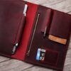Personalized Leather iPad Mini Case Portfolio with Pencil Holder - Image 5