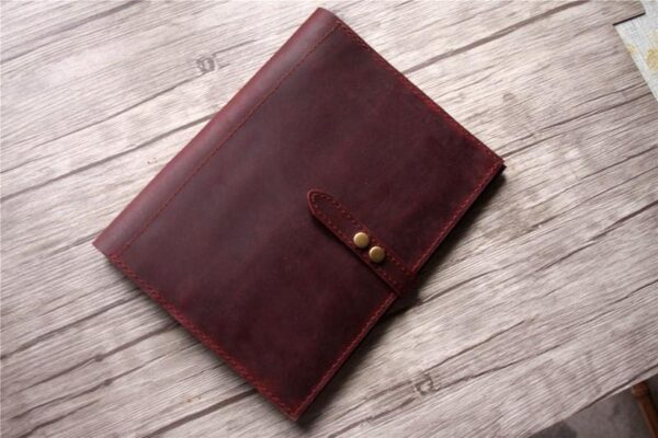 Personalized Red Womens Leather Portfolio a4 - Image 5