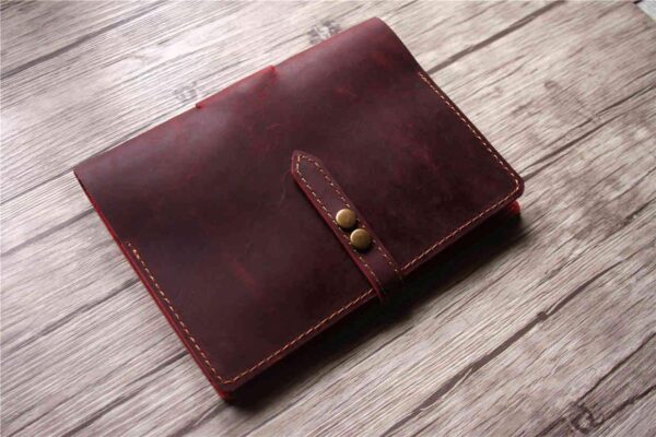 Personalized Red Womens Leather Notebook - Image 4