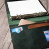 Custom Dark Green Leather Refillable Binder Journal - Image 2