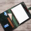 Custom Dark Green Leather Refillable Binder Journal