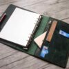 Custom Dark Green Leather Refillable Binder Journal - Image 3