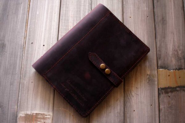 Vintage Purple Leather A4 Large Refillable - Image 2